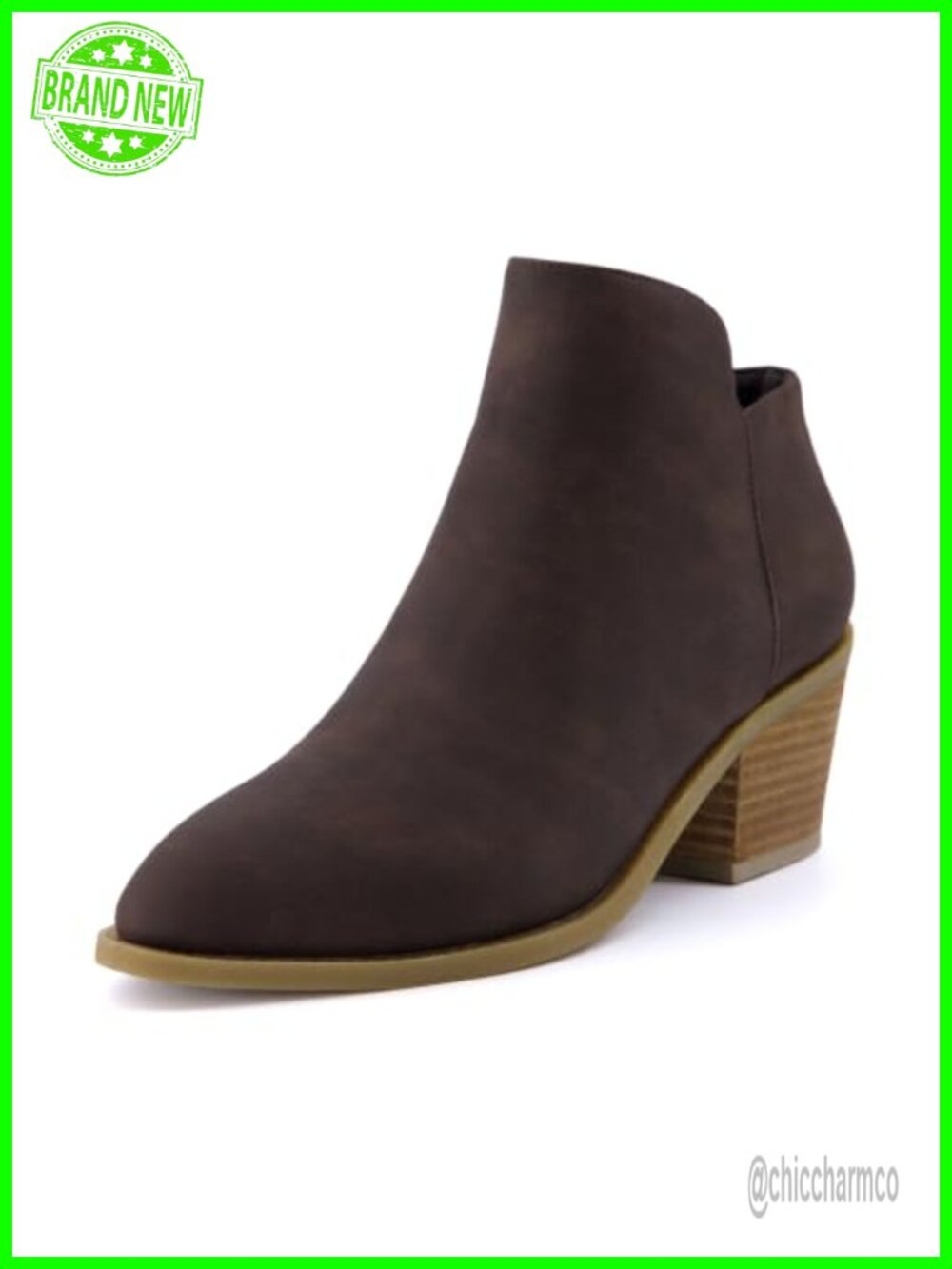 Vegan Leather Slip-On Ankle Boots with Memory Foam and Side Zipper